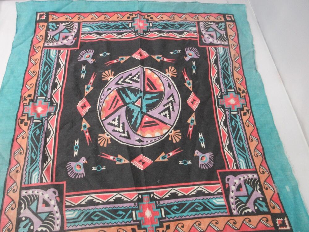 WAMCRAFT Bandana Handkerchief Southwestern Native American USA Made Vintage